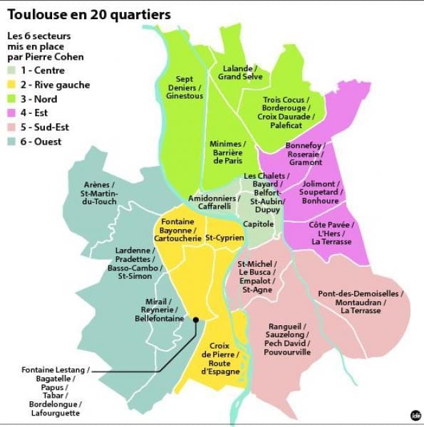 mapa de Toulouse arrondissement