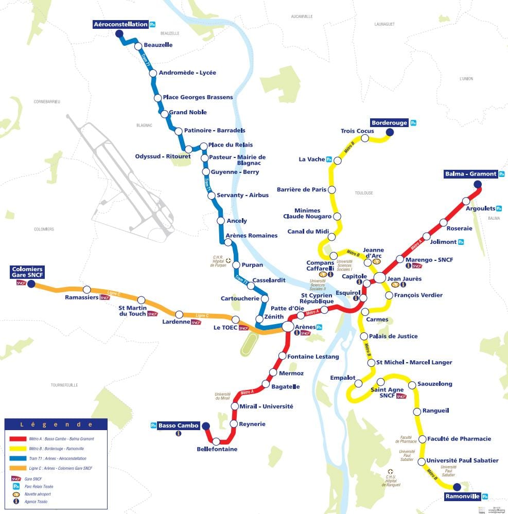 mapa de Toulouse eléctrico