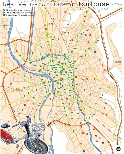 mapa de Toulouse moto