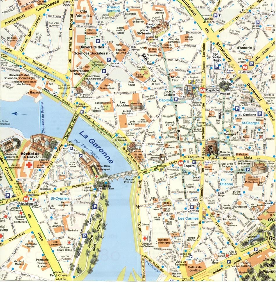 mapa de Toulouse subúrbio